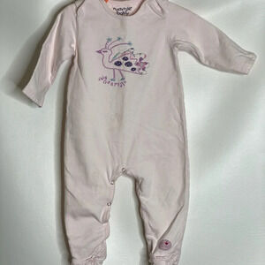 Naartjie baby girls pink peacock romper 12-18m
